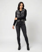 Kutti | Gilet Donna Denim Biker Senza Maniche Casual