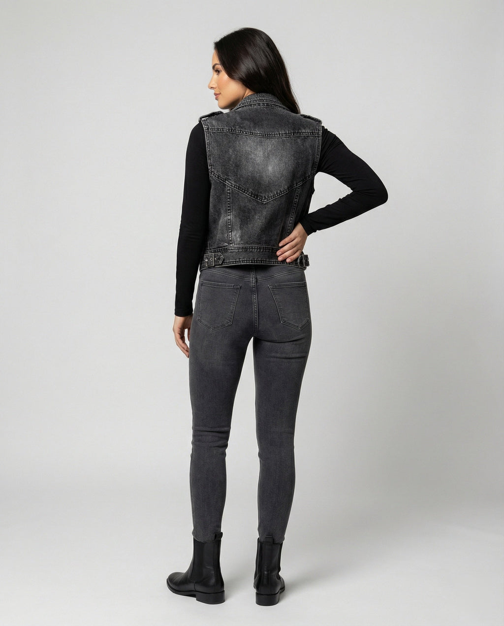 Kutti | Gilet Donna Denim Biker Senza Maniche Casual