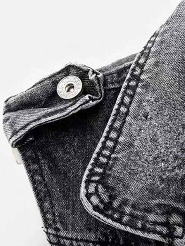 Kutti | Gilet Donna Denim Biker Senza Maniche Casual