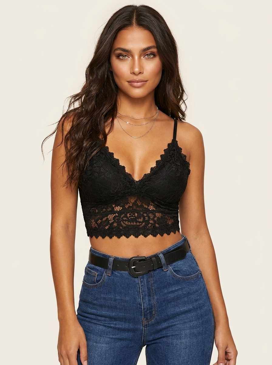 Mara | Lace Bralette Top with Adjustable Straps