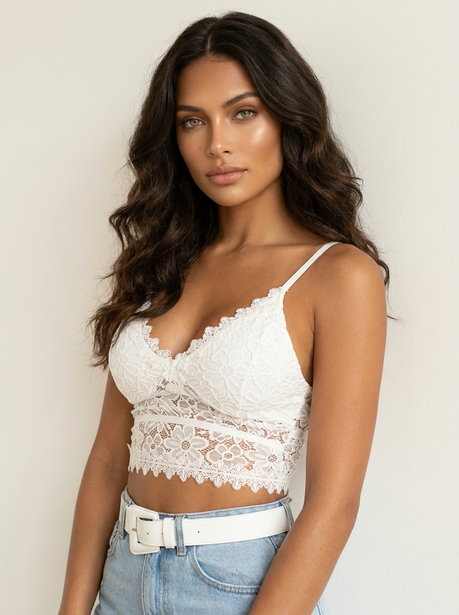 Mara | Lace Bralette Top with Adjustable Straps