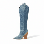 Virelune | Stivaletti cowboy in denim da donna con tacco