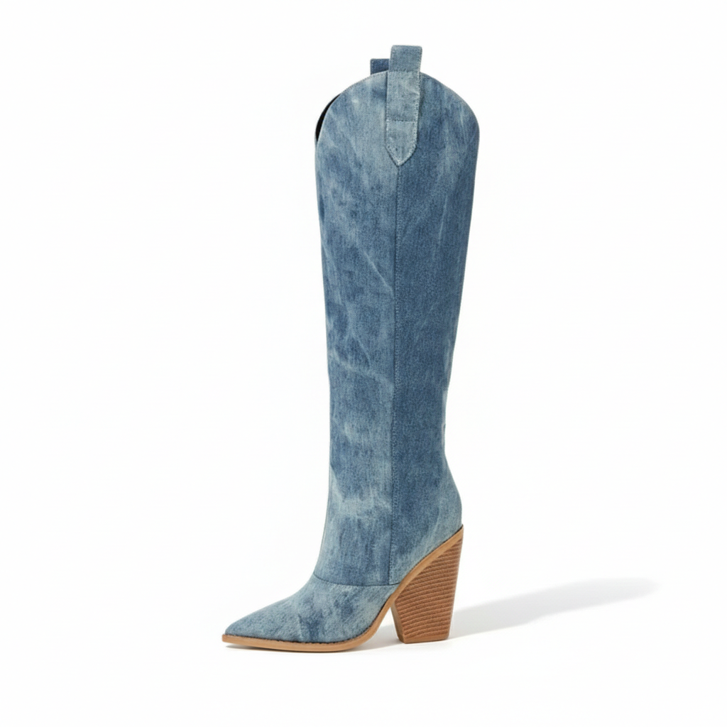 Virelune | Stivaletti cowboy in denim da donna con tacco