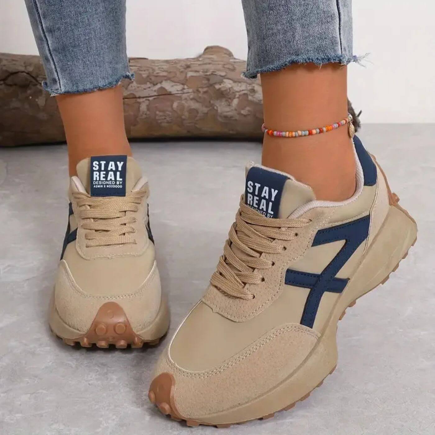 Annabeth | Women's Sneakers with Thick Sole and Contrast Pattern