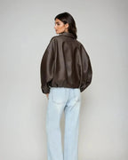 Zenvira | Giacca Donna Oversize in Pelle con Cintura