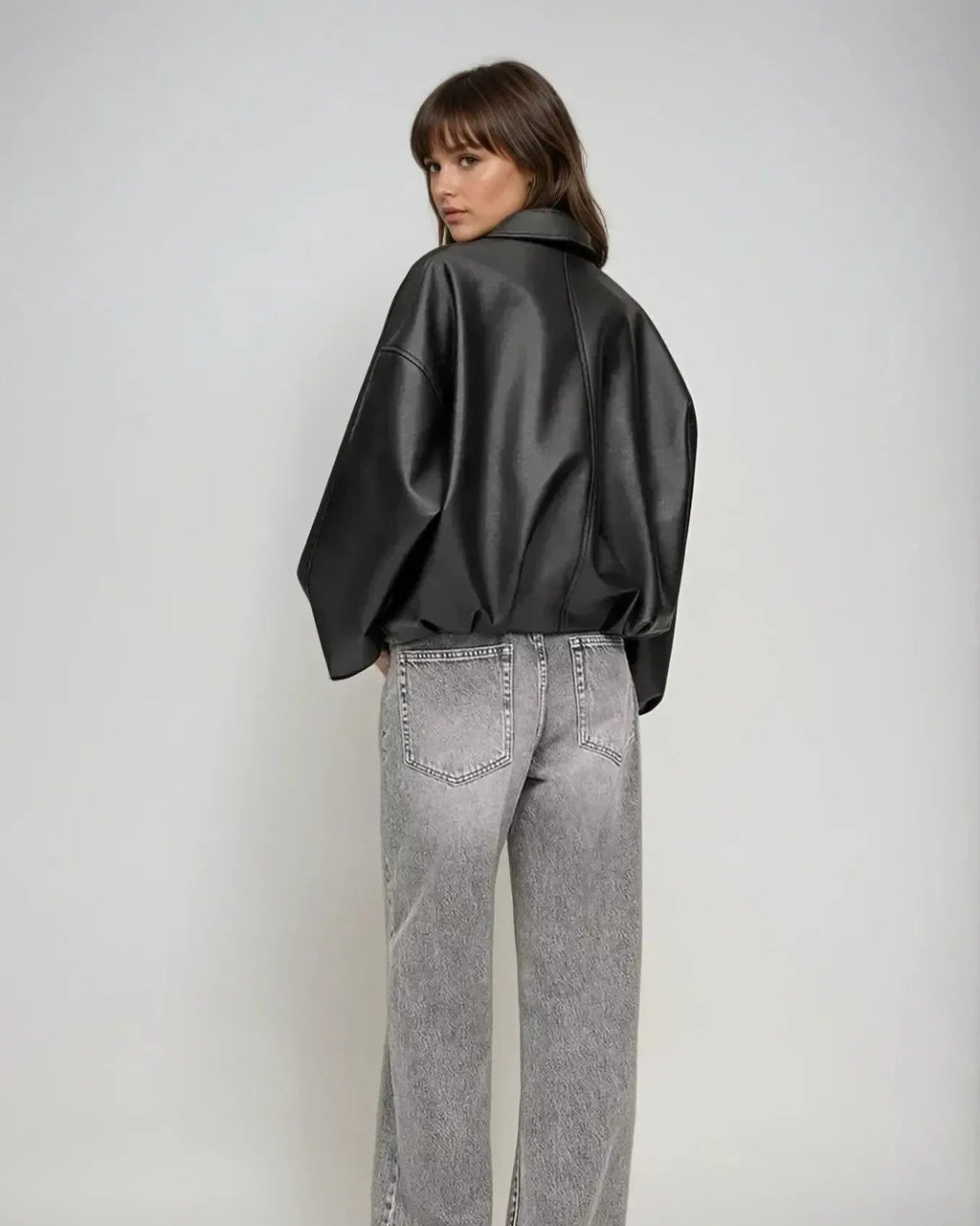 Zenvira | Giacca Donna Oversize in Pelle con Cintura