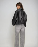 Zenvira | Giacca Donna Oversize in Pelle con Cintura