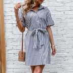 Marvella | Abito Camicia Donna a Righe con Cintura Estivo