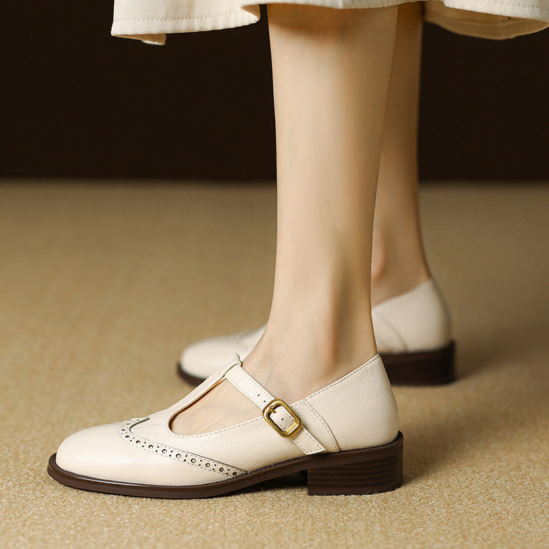 Strivelle | Scarpe Mary Jane Vintage da Donna con Tacco Basso
