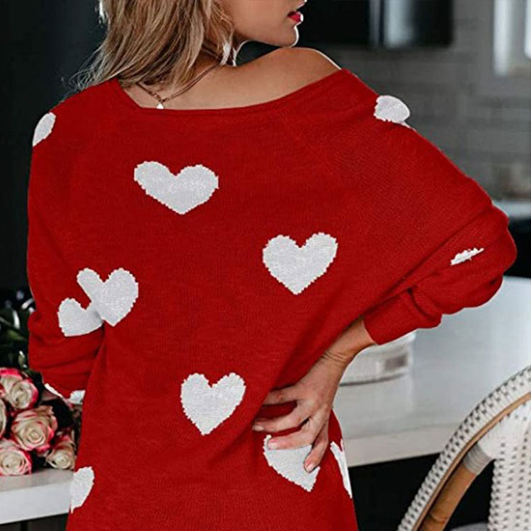 Amorelle | Maglione da donna con motivo a cuori, casual e accogliente