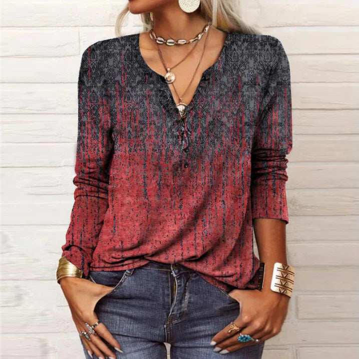 Ayat | Vintage Women's Blouse with Buttons and Floral Print