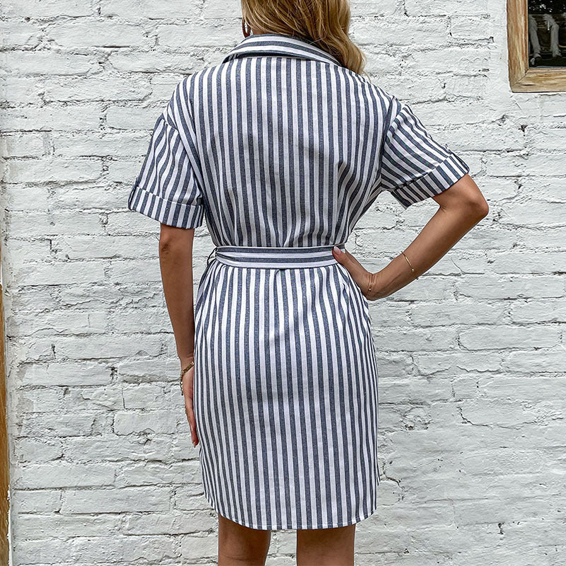 Marvella | Abito Camicia Donna a Righe con Cintura Estivo