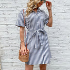 Marvella | Abito Camicia Donna a Righe con Cintura Estivo
