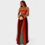 Solavina | Abito Maxi Elegante Donna Senza Spalline a Gradiente