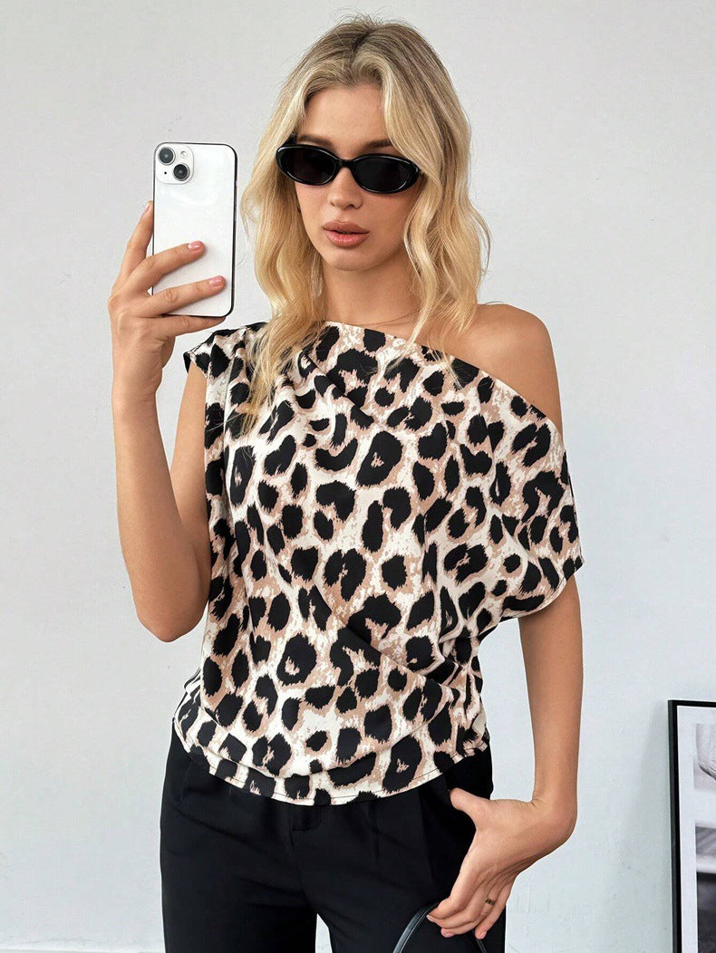 Zafloria | Top Incrociato da Donna con Motivo Animalier