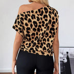 Zafloria | Top Incrociato da Donna con Motivo Animalier