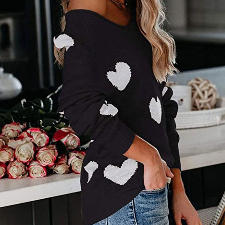 Amorelle | Maglione da donna con motivo a cuori, casual e accogliente
