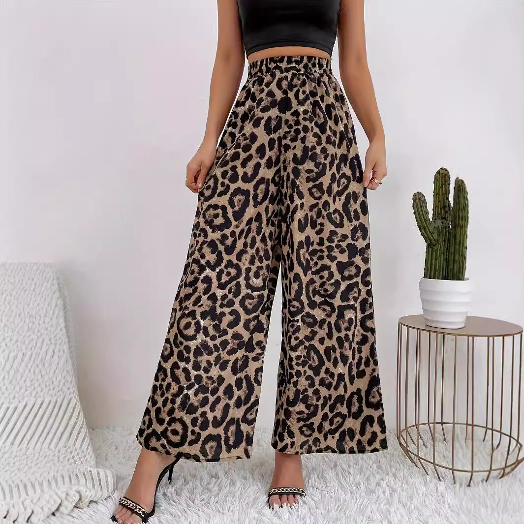 Rozita | Pantaloni Larghi Donna con Stampa Maculata Casual