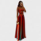 Solavina | Abito Maxi Elegante Donna Senza Spalline a Gradiente