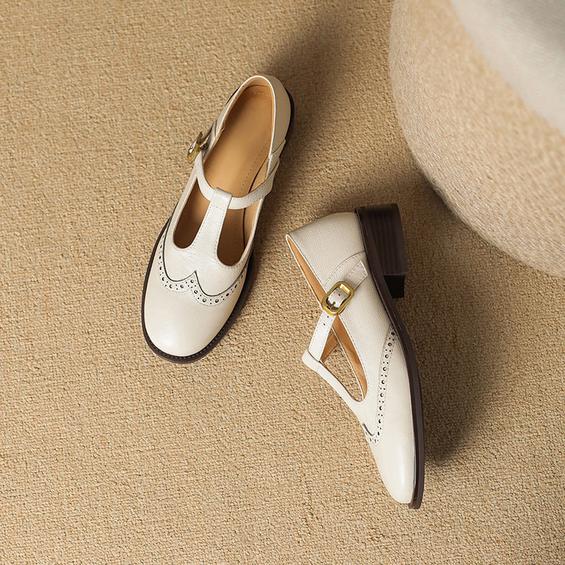 Calviera | Scarpe classiche da donna Mary Jane con cinturino a T e fibbia