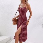 Lorvessa | Abito Midi Donna a Pois con Spacco