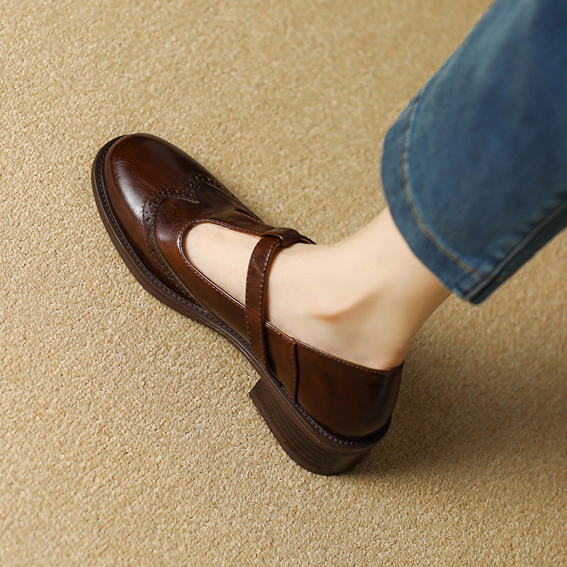 Strivelle | Scarpe Mary Jane Vintage da Donna con Tacco Basso