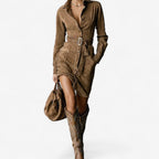 Valeris | Abito Camicia Donna Slim con Cintura Casual