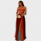 Solavina | Abito Maxi Elegante Donna Senza Spalline a Gradiente