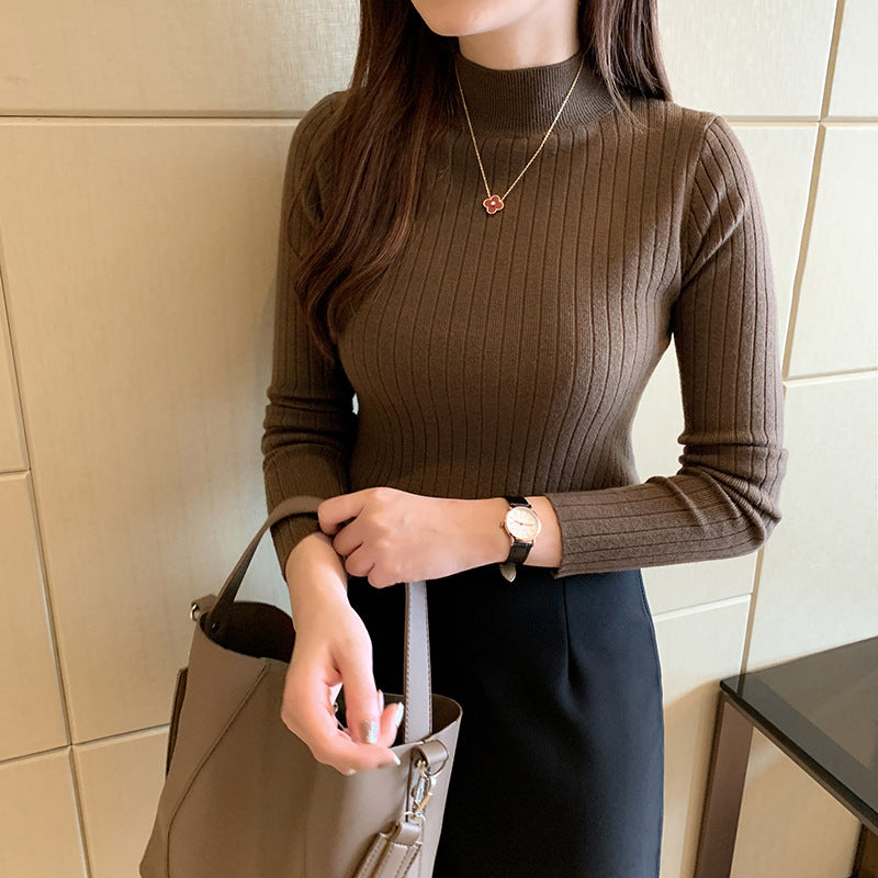 Elvara | Women's Fitted Ribbed Turtleneck Sweater
