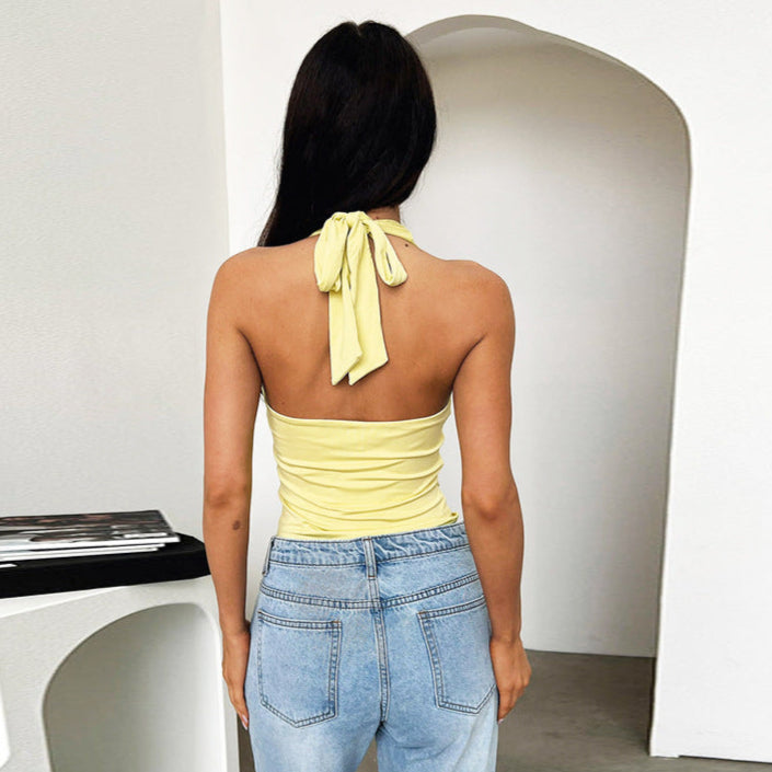 Zelira | Top Estivo Donna Halter Attillato Corto