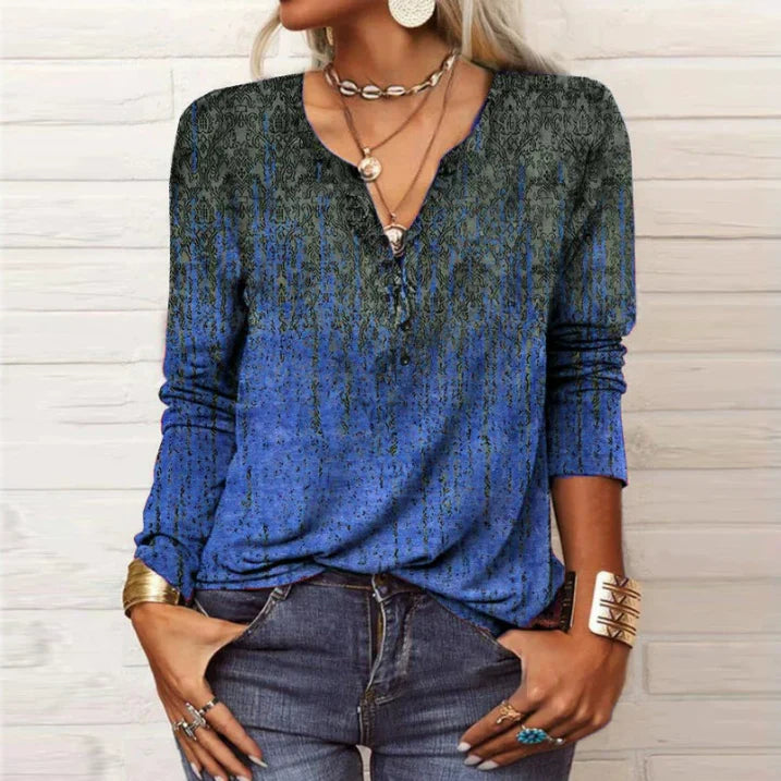 Ayat | Vintage Women's Blouse with Buttons and Floral Print