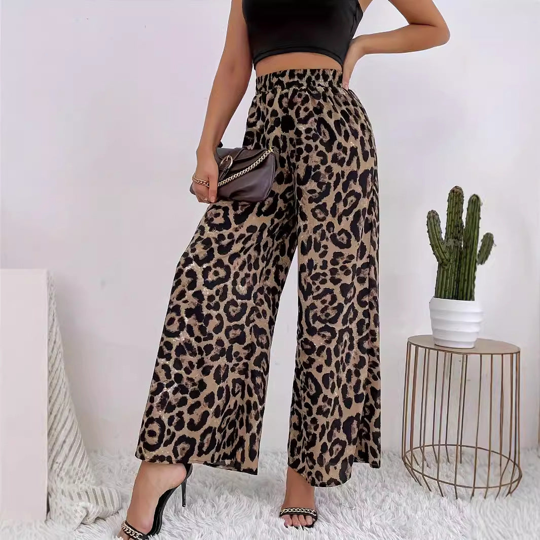 Rozita | Pantaloni Larghi Donna con Stampa Maculata Casual