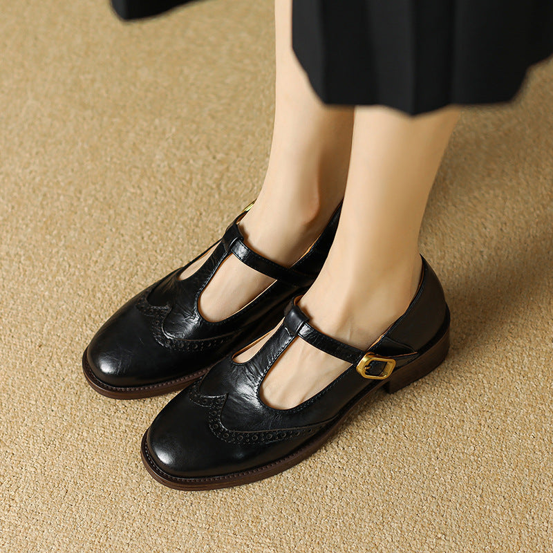 Strivelle | Scarpe Mary Jane Vintage da Donna con Tacco Basso