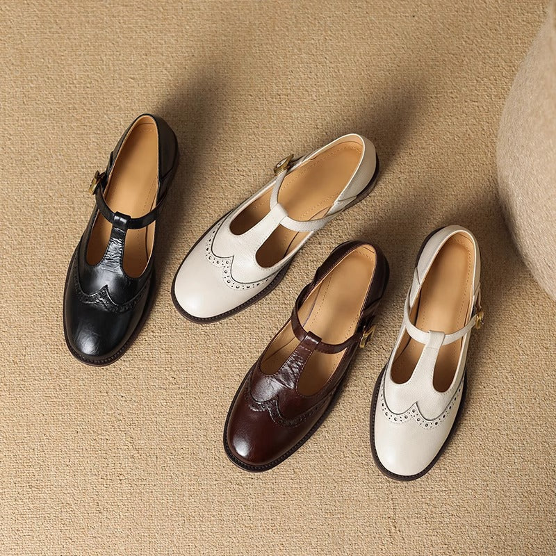 Calviera | Scarpe classiche da donna Mary Jane con cinturino a T e fibbia