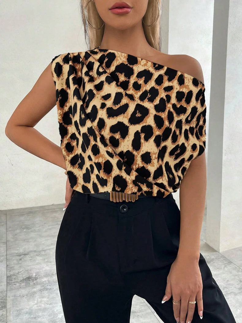 Zafloria | Top Incrociato da Donna con Motivo Animalier