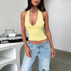 Zelira | Top Estivo Donna Halter Attillato Corto