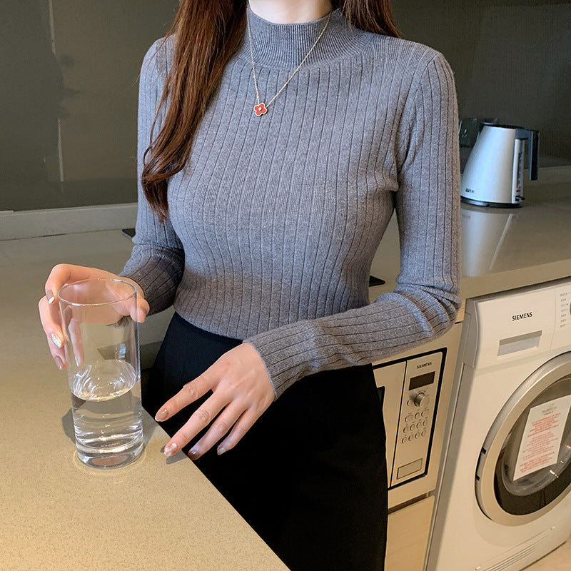 Elvara | Women's Fitted Ribbed Turtleneck Sweater