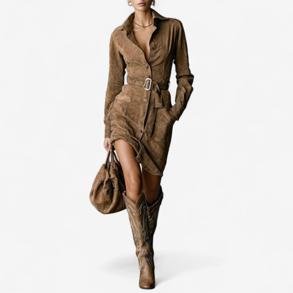 Valeris | Abito Camicia Donna Slim con Cintura Casual