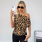 Zafloria | Top Incrociato da Donna con Motivo Animalier