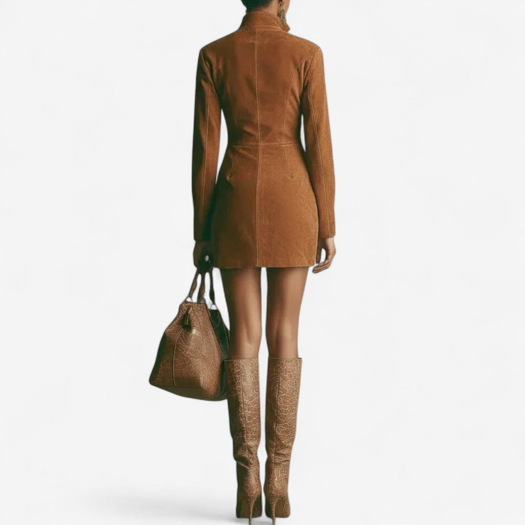Zafira | Abito Mini Donna Attillato con Cerniera Stile Elegante