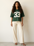 Lena | Women's Oversize Jersey T-Shirt with Sports Number