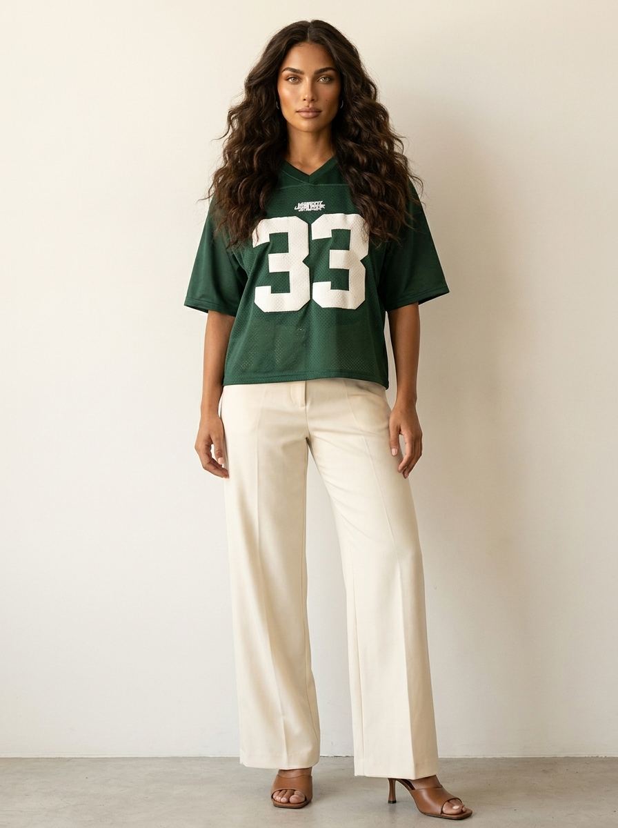 Lena | Women's Oversize Jersey T-Shirt with Sports Number