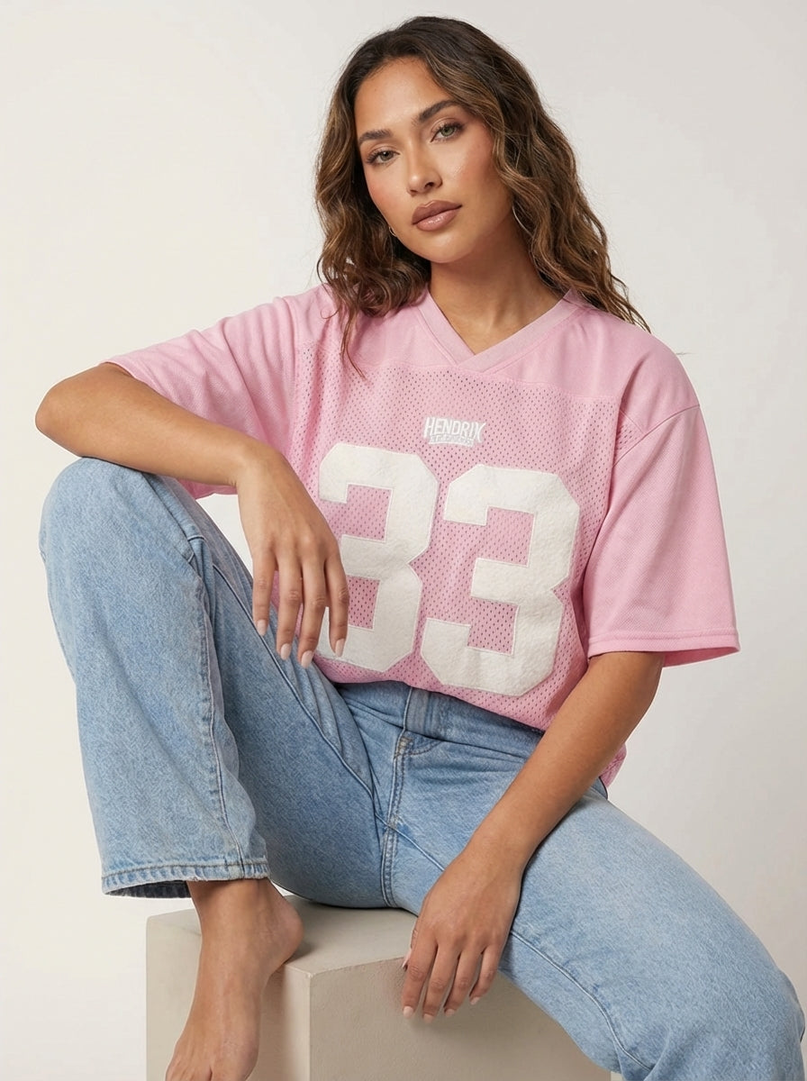 Lena | Women's Oversize Jersey T-Shirt with Sports Number