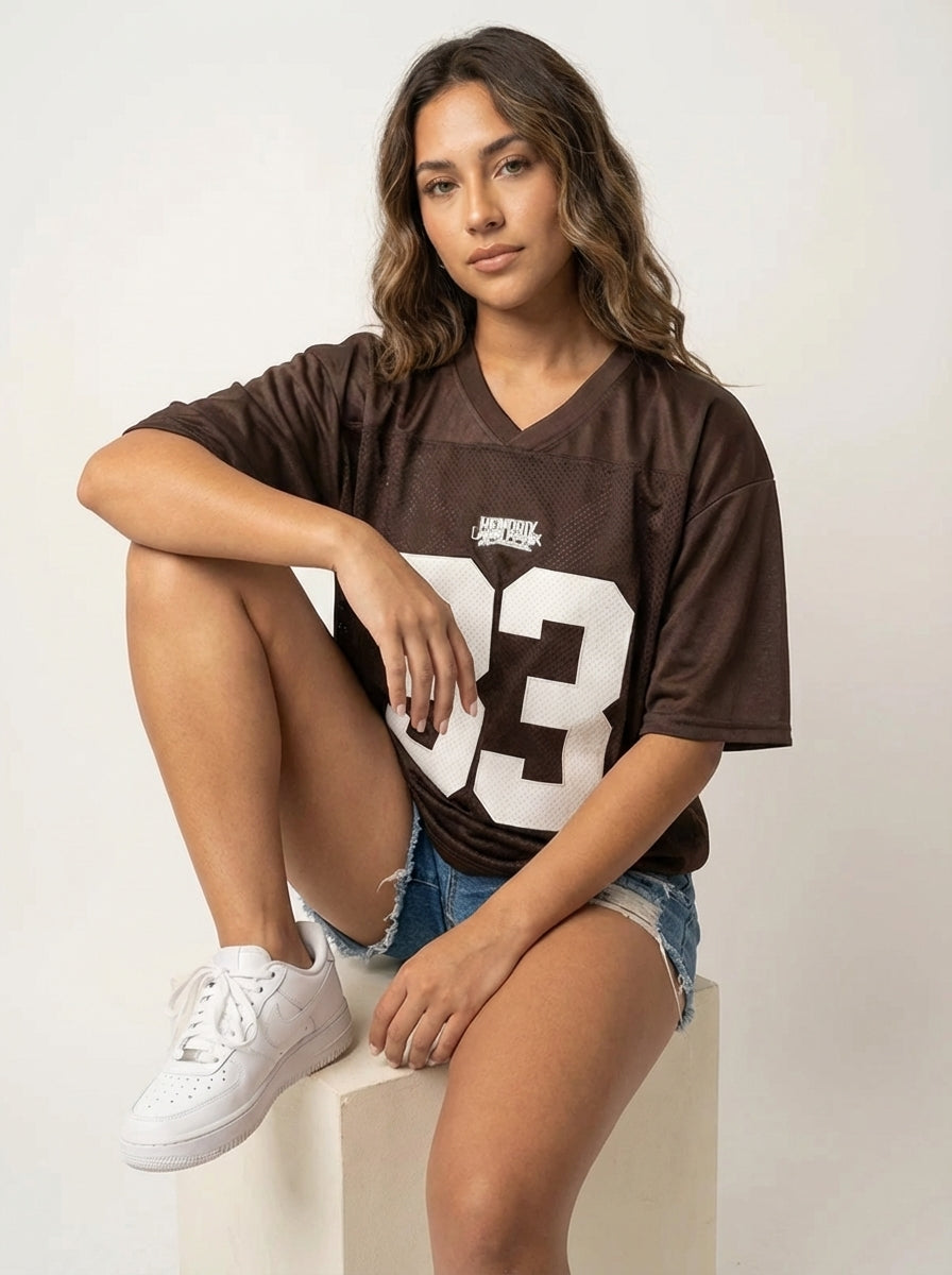 Lena | Women's Oversize Jersey T-Shirt with Sports Number