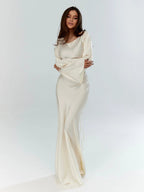 Aurelia | Abito Maxi da Donna in Raso Formale con Maniche Lunghe