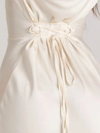 Velmora | Abito Maxi Elegante da Donna in Raso con Maniche Lunghe