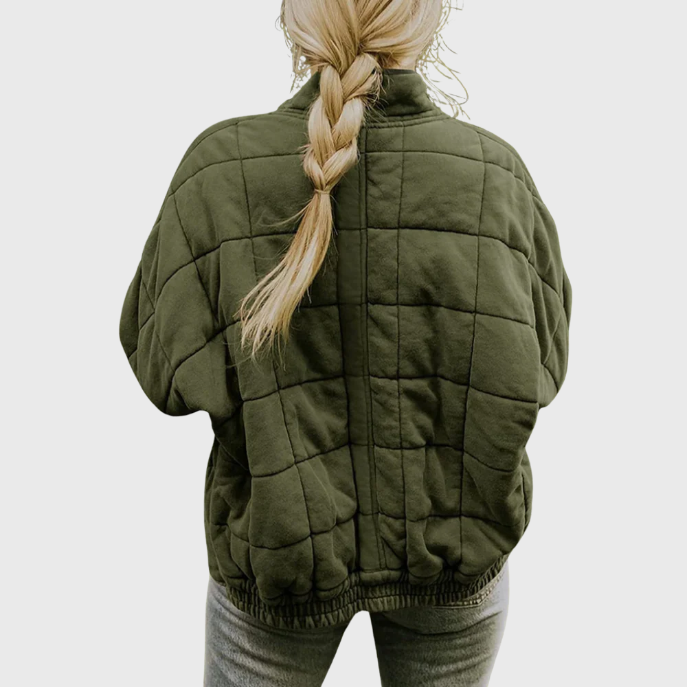 Virelka | Giacca Donna Autunnale Trapuntata con Zip Casual