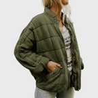 Virelka | Giacca Donna Autunnale Trapuntata con Zip Casual