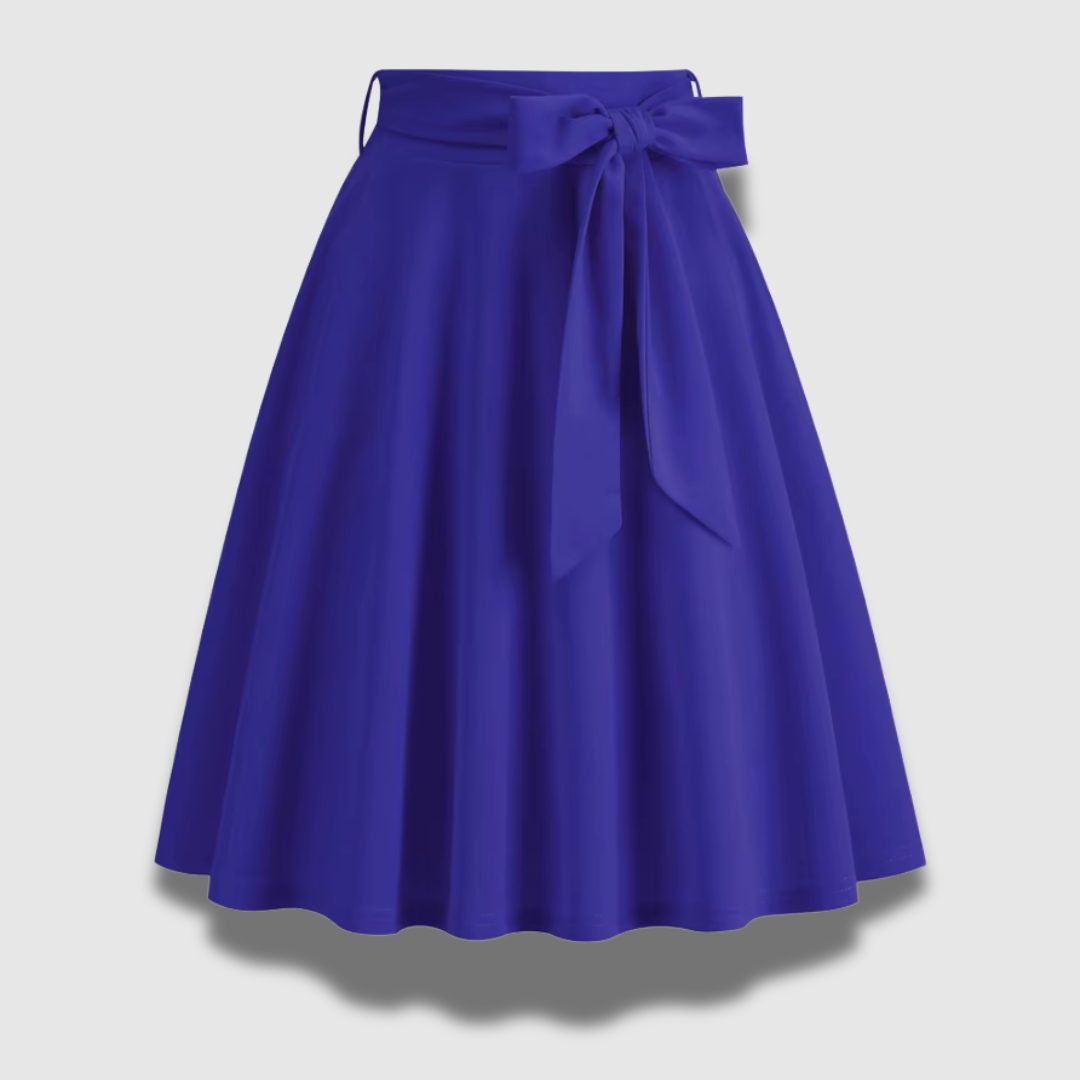 Rosella | Damska Elegancka Spódnica Midi Z Kokardą W Talii