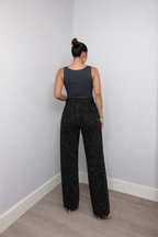 Luna | Women's High Waist Jeans with Subtle Glitter Finish